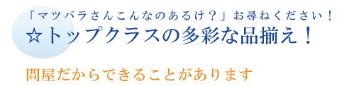 業界トップクラスの品揃え 豊富な商品ラインナップ